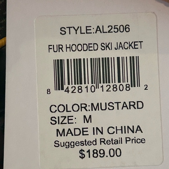 AVALNCHE ski puffer mustard jacket size M NWT - Picture 11 of 14
